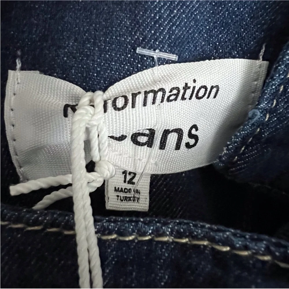 Reformation Tagliatelle Denim Midi Dress Ellis Wash Western Preppy Coastal 12 - Picture 5 of 10